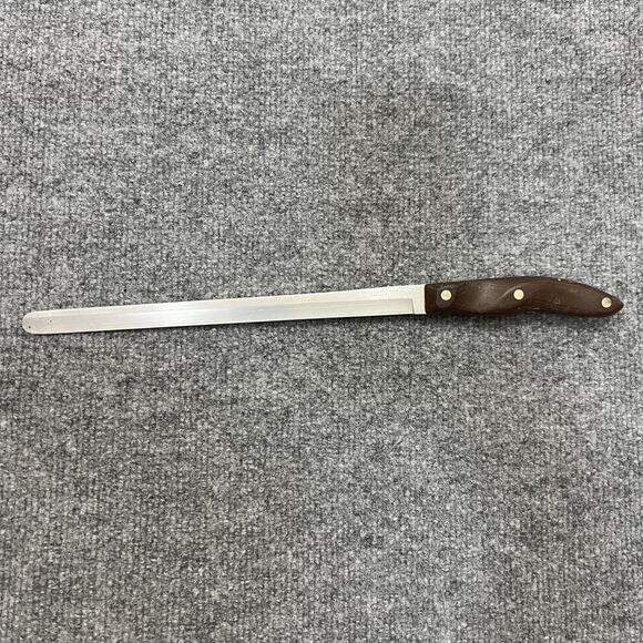 Cutco 24 Slicing Knife USA Wood Handle 14" Blade Process Pat 2147079 BBQ - Picture 1 of 7